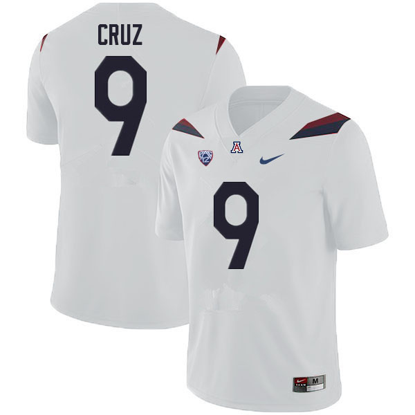 Men #9 Gunner Cruz Arizona Wildcats College Football Jerseys Sale-White